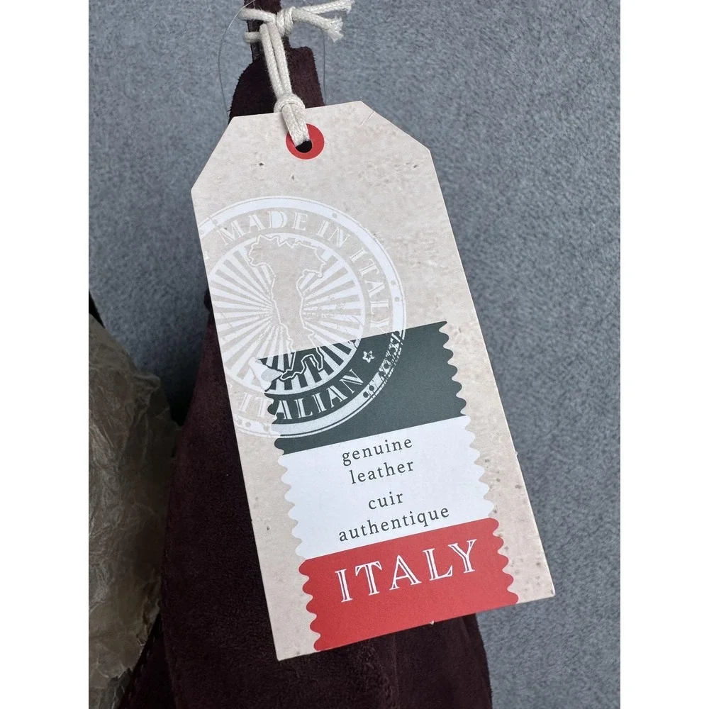 Divina Firenze Shoulder Bag Womens Large Burgundy Suede Leather Handmade Italy - Picture 3 of 11